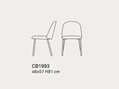 Sedia modello Tuka con schienale medio di Connubia