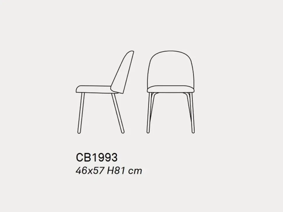 Sedia modello Tuka con schienale medio di Connubia