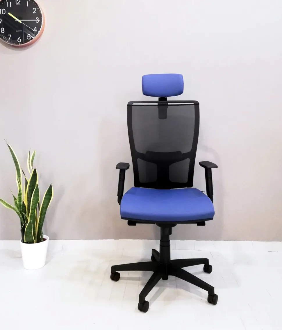 Sedia operativa in ecopelle Ciak rete con poggiatesta Las mobili con forte sconto