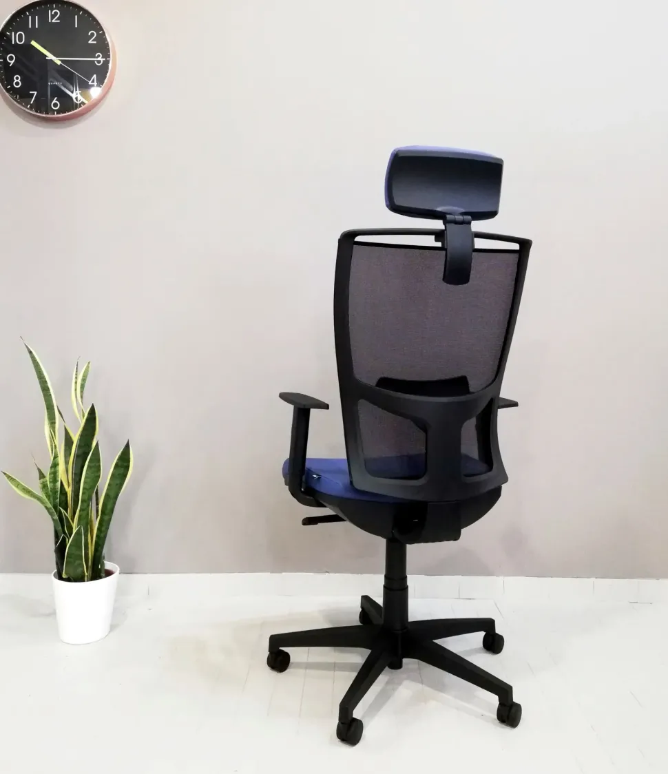 Sedia operativa in ecopelle Ciak rete con poggiatesta Las mobili con forte sconto