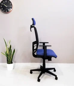 Sedia operativa in ecopelle Ciak rete con poggiatesta Las mobili con forte sconto