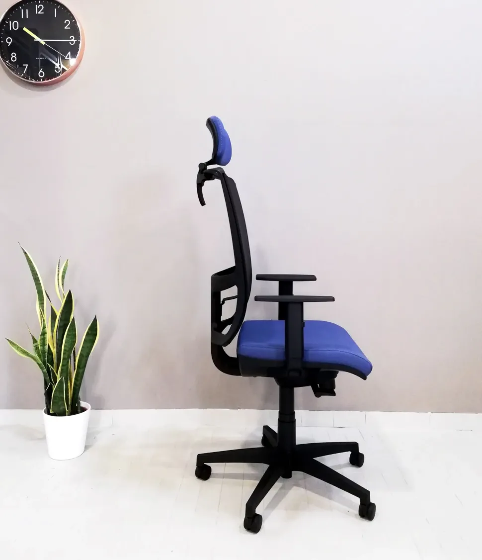 Sedia operativa in ecopelle Ciak rete con poggiatesta Las mobili con forte sconto