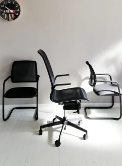 Sedia operativa modello Direzionale trama + 2 sedie slitta Las mobili in OFFERTA OUTLET