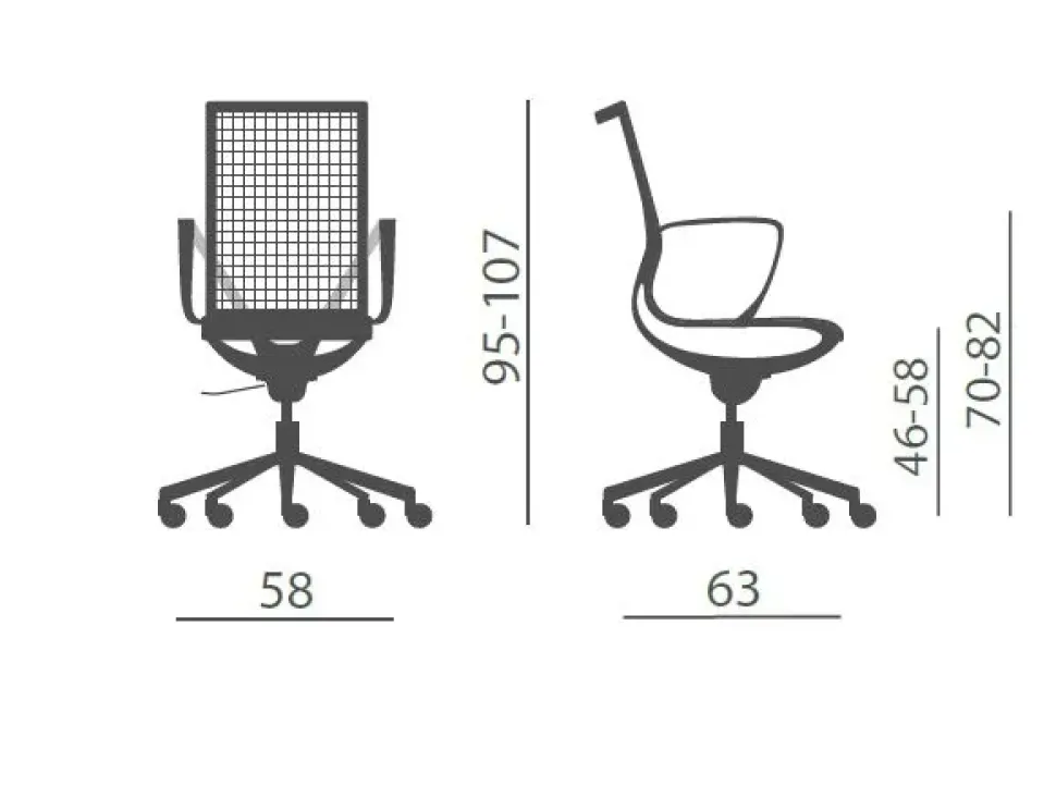 Sedia operativa modello Key line mesh in in plastica ad un prezzo speciale