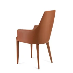 Sedia poltroncina Italia pelle luxury Md work a prezzo Outlet