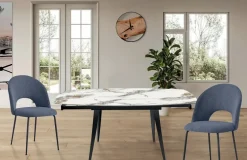 Sedia Sedia imbottita da soggiorno realizzata in tessuto scontata del 32%