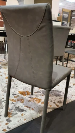 Sedia senza braccioli Caramel nabuk grigio di Ozzio a prezzo scontato