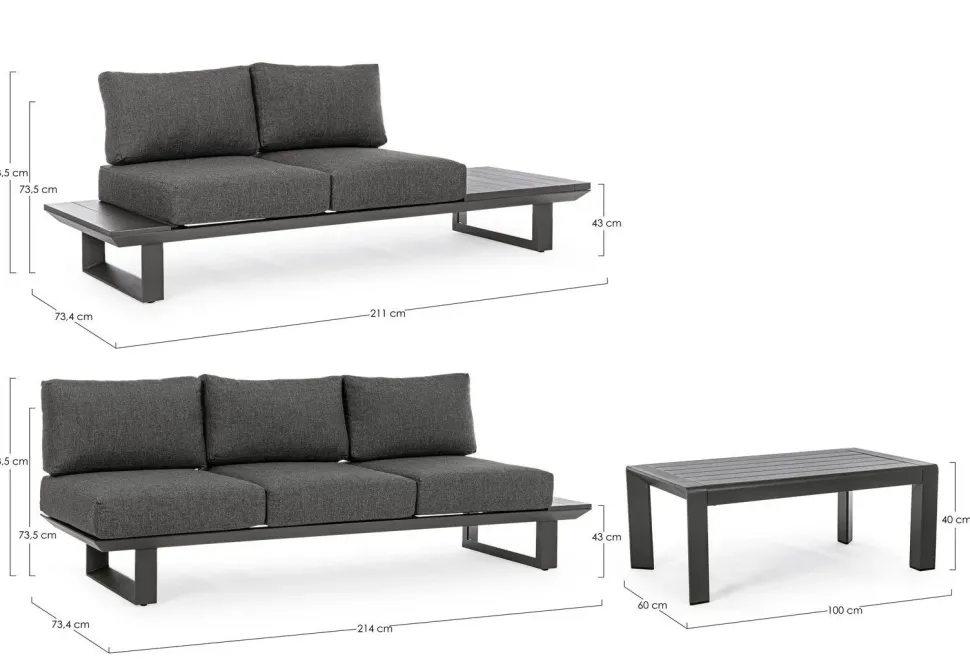 Set per l'esterno completo Salotto angolare konnor Bizzotto a prezzi outlet