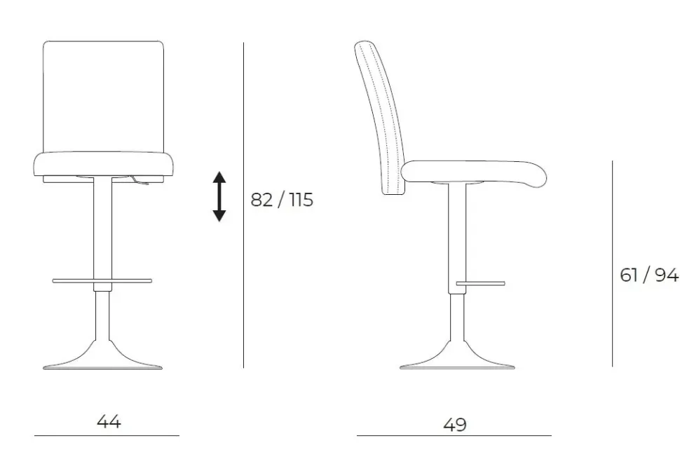 Sgabello regolabile in altezza Manila Easyline a prezzo scontato