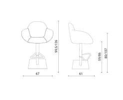 Sgabello regolabile in altezza Vasco Ozzio a prezzo ribassato
