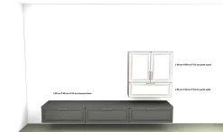 Soggiorno completo Arcadia as 102 di Febal in laminato opaco in Offerta Outlet