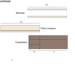 Soggiorno completo Composizione con scrivania sospesa di Novamobili in stile design a prezzi convenienti