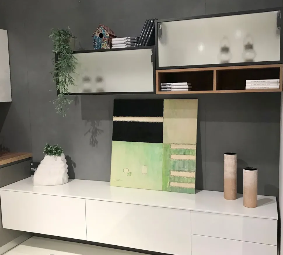 Soggiorno completo Evolution di Scavolini in stile moderno a prezzi outlet