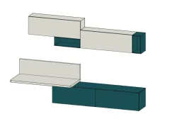 Soggiorno completo Living di Moretti compact camerette in laminato materico a prezzo Outlet