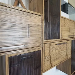 Soggiorno completo modello Composizione soggiorno bortoli  bambu miele e black  di Bortoli a prezzo scontato