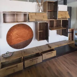 Soggiorno completo modello Composizione soggiorno bortoli bambu miele e black di Bortoli a prezzo scontato