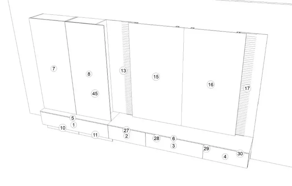 Soggiorno completo Parete modulnova mh6 di Modulnova in laminato materico a prezzo scontato