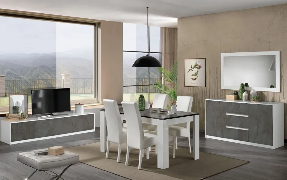 Soggiorno completo Soggiorno giada comp.03 di Artigianale in laccato opaco in Offerta Outlet