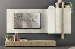 Soggiorno completo Soggiorno moderno  minimal  vintage in offerta  di Outlet etnico in laminato materico a prezzo Outlet