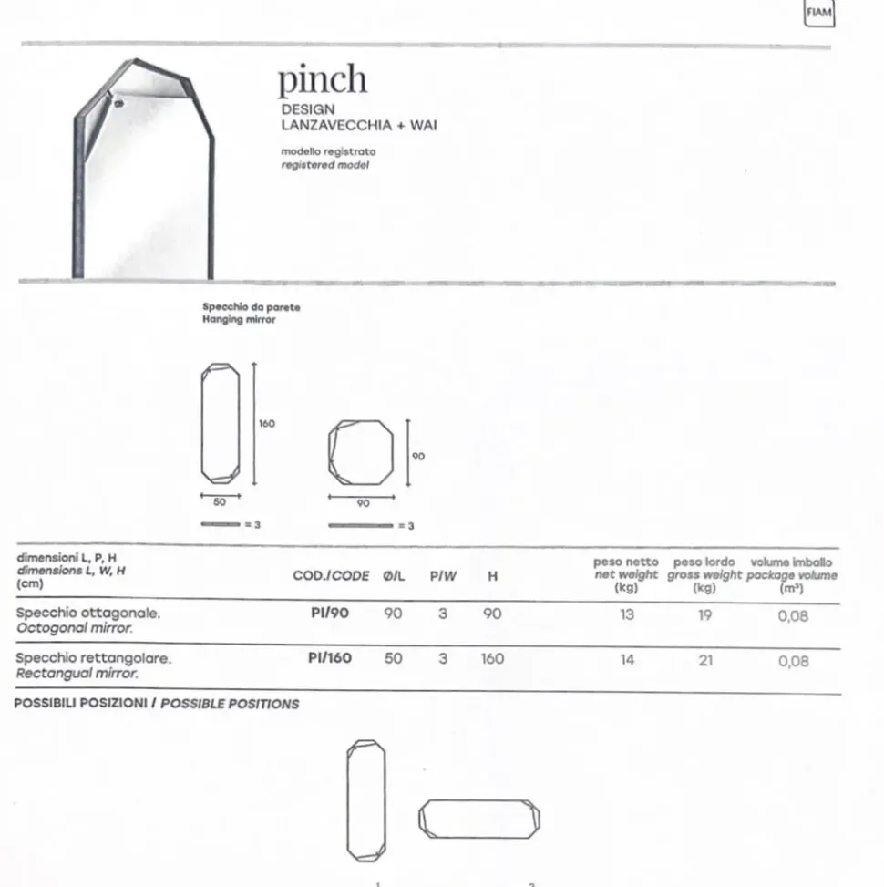 Specchio modello Pinch di Fiam a prezzi convenienti
