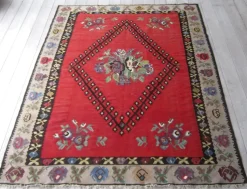 Tappeto classico Kilim, tappeto orientale rombo centrale, rug Tisca a prezzo scontato
