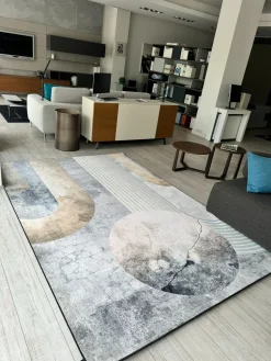 Tappeto modello Modello clock di inkiostro bianco Adriani e rossi con sconti imperdibili