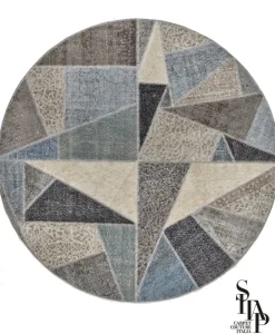 Tappeto Moderno modello Tappeto upcycling rotondo stile patchwork crash a prezzi convenienti