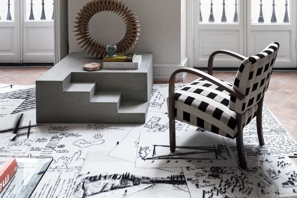 Tappeto Moderno sagomato modello Appunti a prezzi convenienti