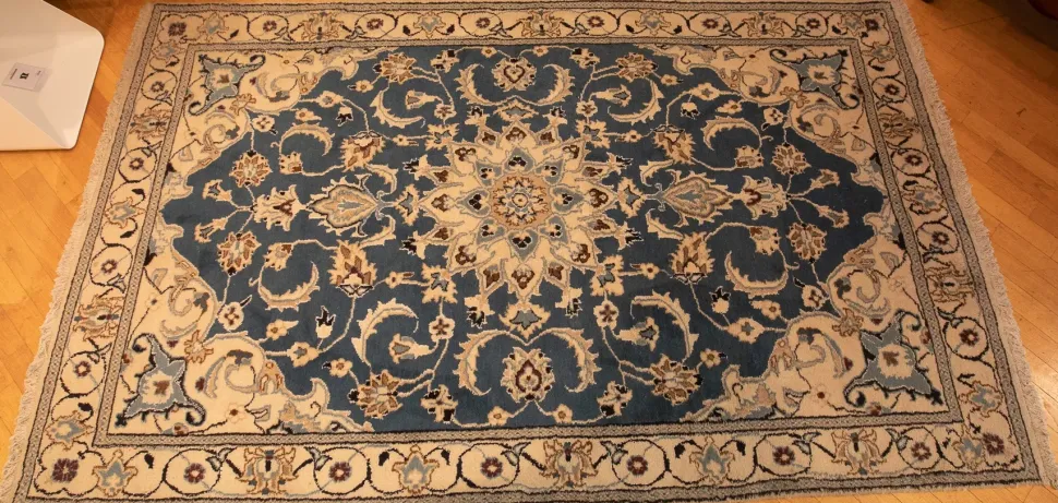 Tappeto rettangolare in stile classico Tappeto persiano nain Artigianale a prezzo scontato