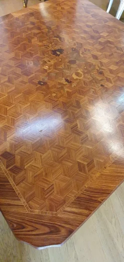 Tavolino classico Quadrato con intarsio diamante di Artigianale a prezzo scontato