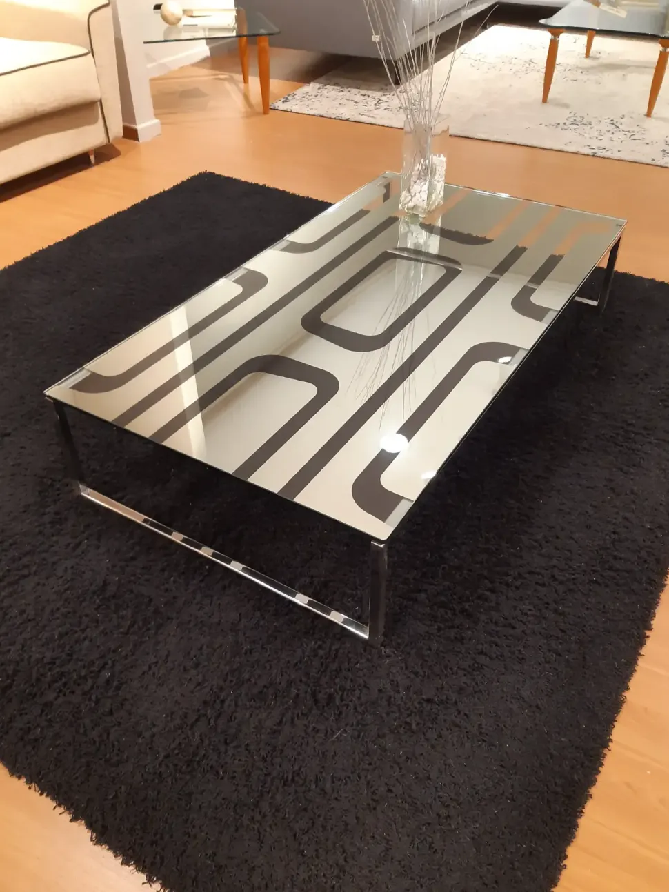 Tavolino design Tavolino vetro argentato di Ciacci a prezzo ribassato