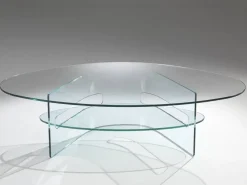Tavolino design Tavolino mod.seneca in cristallo ovale in promo-sconto del 40% di Artigianale a prezzo ribassato
