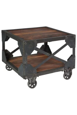Tavolino Outlet etnico modello Tavolino basso industrial bristol con ruote in OFFERTA OUTLET