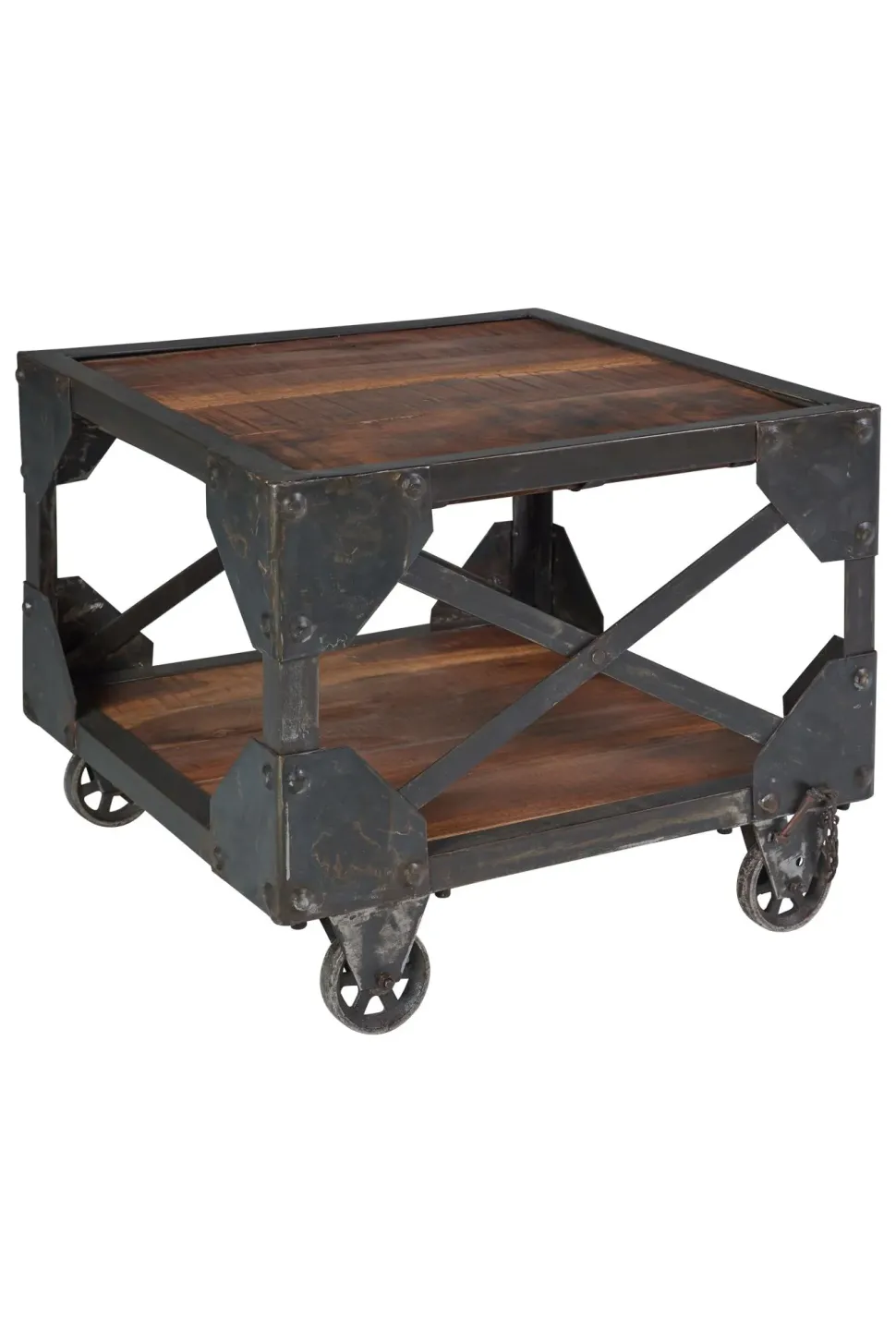 Tavolino Outlet etnico modello Tavolino basso industrial bristol con ruote in OFFERTA OUTLET