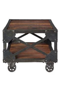 Tavolino Outlet etnico modello Tavolino basso industrial bristol con ruote  in OFFERTA OUTLET