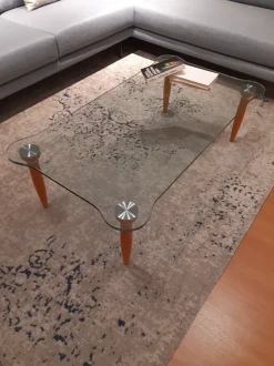 Tavolino Tavolino cristallo noce rettangolare del marchio La vetreria con forte sconto - 45%