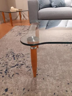 Tavolino Tavolino cristallo noce rettangolare del marchio La vetreria con forte sconto - 45%