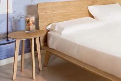 Tavolino tondo Dall'Agnese modello Zoe con piano e basamento in rovere nodi