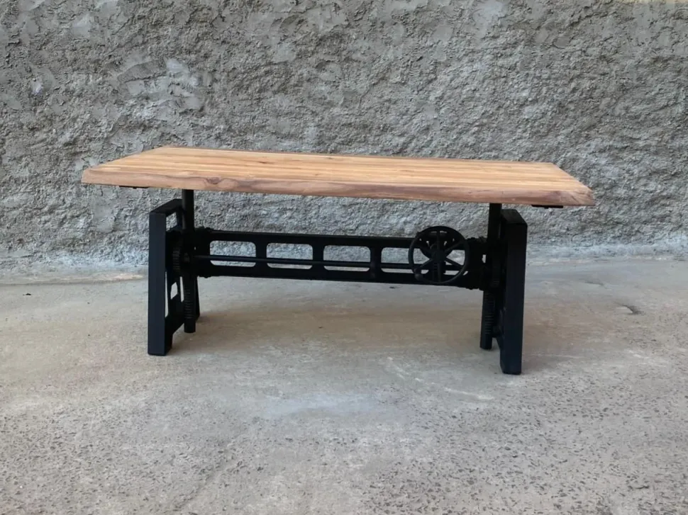 Tavolo allungabile Tavolo allungabile crank con manovella Outlet etnico a prezzo scontato