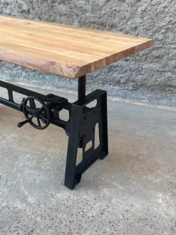 Tavolo allungabile Tavolo allungabile crank con manovella Outlet etnico a prezzo scontato