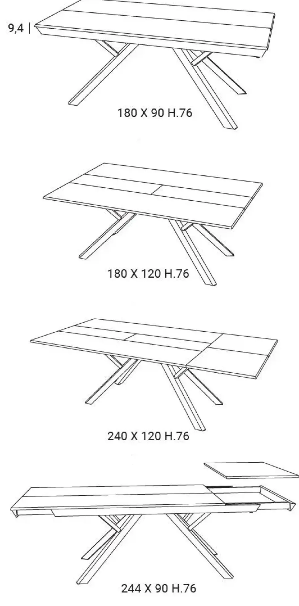 Tavolo Ampliance Easyline in legno Rettangolare allungabile
