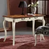 Tavolo Artigianale Scrittoio mod.provenza laccato con piano con intarsio a stella in promo-sconto del 40% PREZZI OUTLET