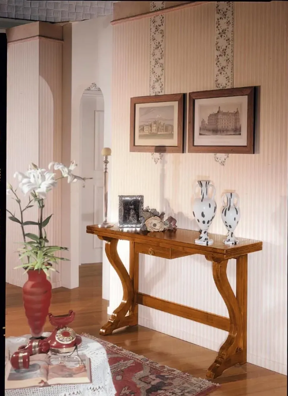 Tavolo Artigiani veneti Tavolo-consolle con apertura a libro versione arte povera in promo sconto del 35% PREZZI OUTLET