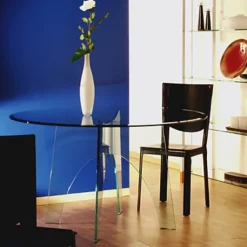 Tavolo Athos in cristallo rotondo scontato del -30 %