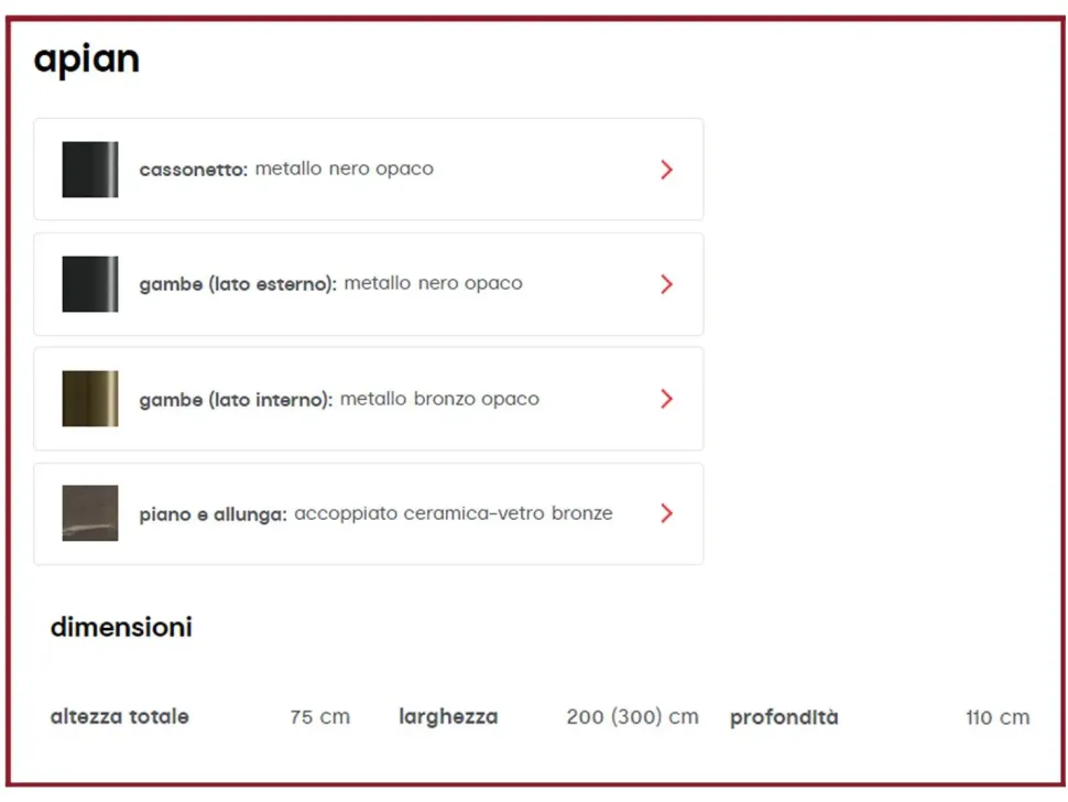 Tavolo Calligaris con piano in ceramica rettangolare, OUTLET!