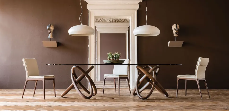 Tavolo Carioca Cattelan italia in vetro Fisso scontato 25%