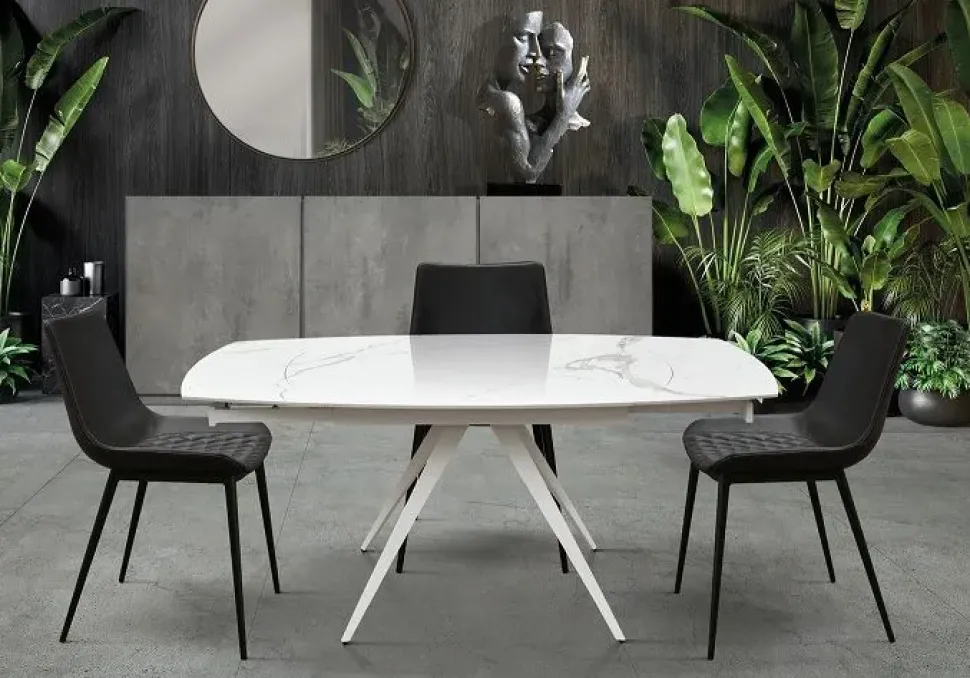 Tavolo ceramica quadrato, statuario allungabile. Md Work a prezzo scontato.