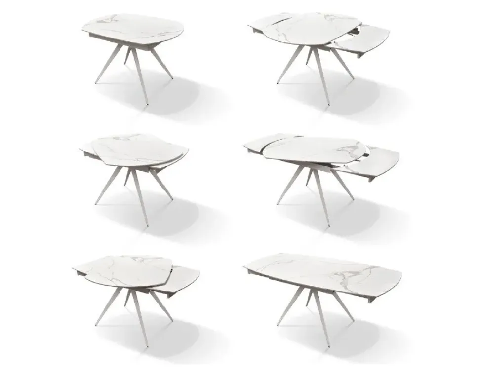 Tavolo ceramica quadrato, statuario allungabile. Md Work a prezzo scontato.