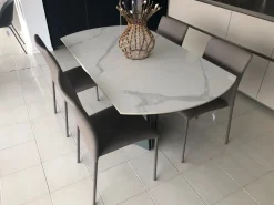 Tavolo con piano in ceramica rotondo di Target point a PREZZO OUTLET