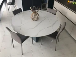 Tavolo con piano in ceramica rotondo di Target point a PREZZO OUTLET